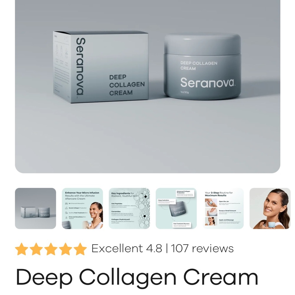 Seranova deep collagen moisturizing cream 5 new boxed jars - Picture 2 of 2